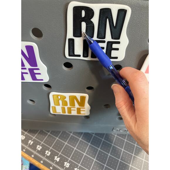 Lot of 5 Slightly Imperfect RN Nurse Themed Bogg Bag Charms - Picture 3 of 6